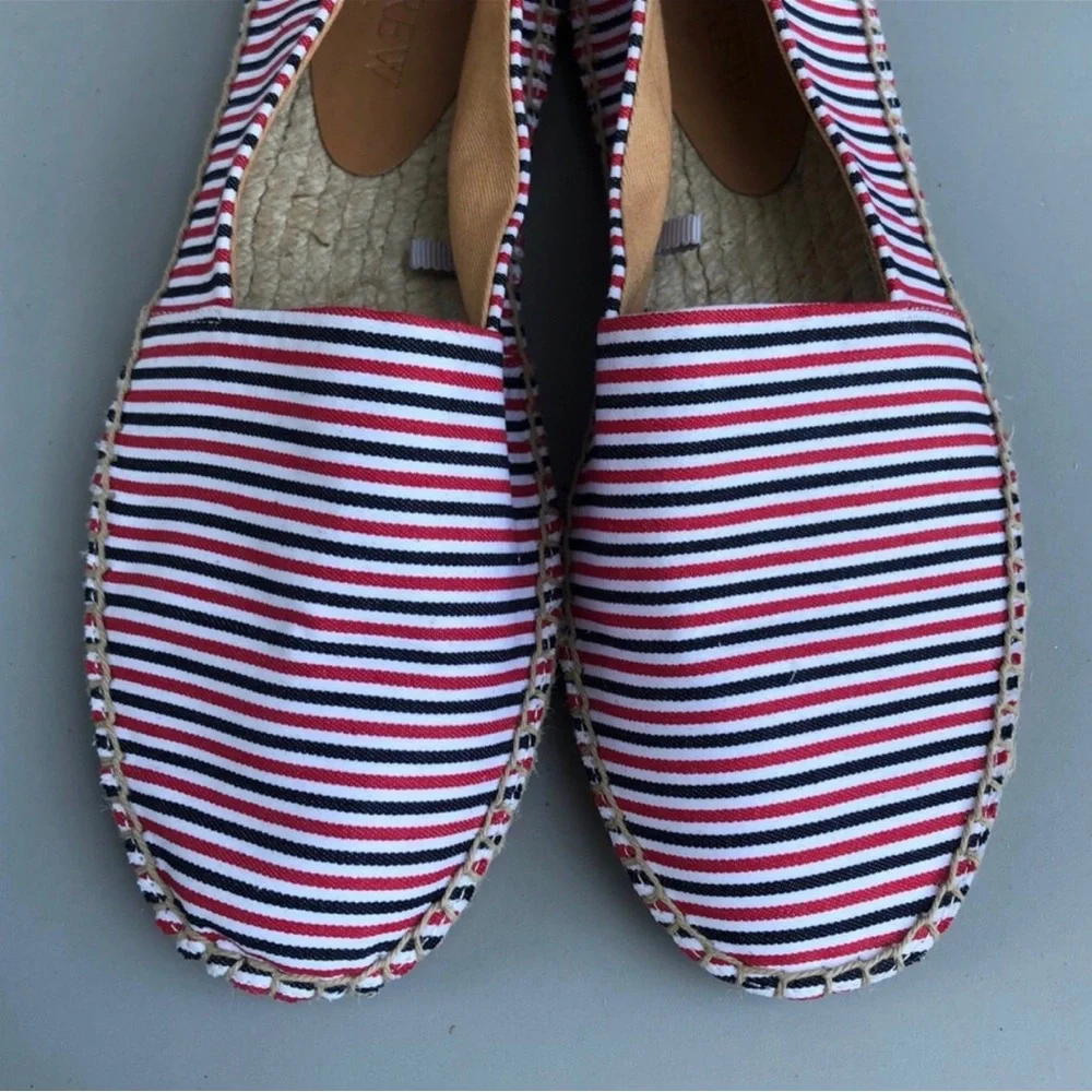 J. Crew Striped Espadrille Slip Ons. Size 7.5.